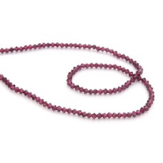 4mm Red Garnet Faceted Bicone Gemstone Beads 40cm Strand