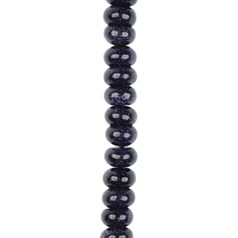8mm Button shaped gemstone bead Blue Goldstone 'A'  Quality 40cm strand