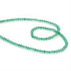 4mm Green Agate Faceted Bicone Gemstone Beads 40cm Strand