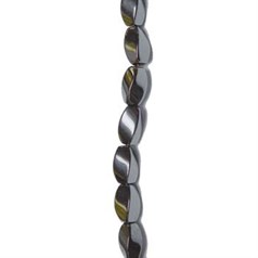 6x12mm Magnetic Twist Hematine Superior 40cm shaped bead strand
