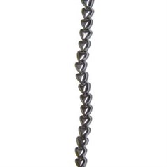 6mm Puff Heart Hematine Superior 40cm shaped bead strand