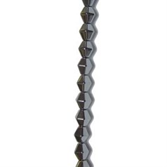8mm Facet Barrel Hematine Superior 40cm shaped bead strand