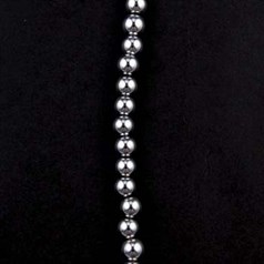 6mm Magnetic Hematine Silver Colour 40cm shaped bead strand