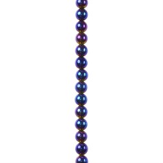 6mm Hematine Purple colour 40cm round bead strand