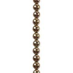 8mm Hematine Bronze colour 40cm round bead strand