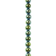 8mm Hematine Green colour 40cm round bead strand