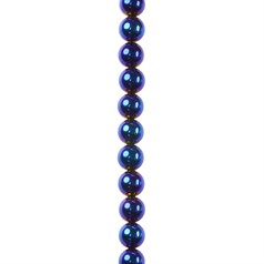 8mm Hematine Purple colour 40cm round bead strand