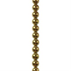 8mm Hematine Gold colour 40cm round bead strand