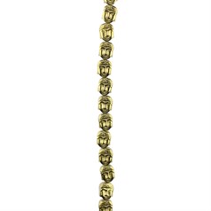 7x9mm Buddha Bead Hematine Gold Colour 40cm Strand
