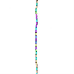 3x5mm Rectangle Tube Bead Hematine Rainbow Plating 40cm Strand