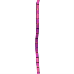 3x5mm Rectangle Tube Bead Hematine Purple Plating 40cm Strand