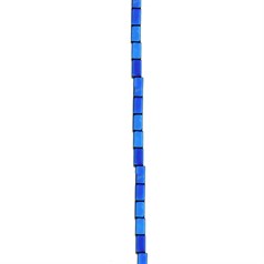 3x5mm Rectangle Tube Bead Hematine Blue Plating 40cm Strand