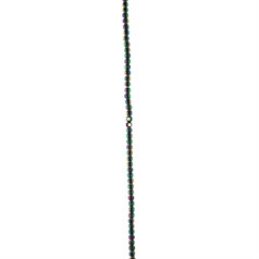 3mm Rondelle (6 sided) Bead Hematine Rainbow Plating 40cm