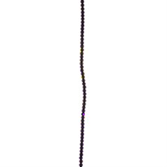 3mm Rondelle (6 sided) Bead Hematine Purple Plating 40cm