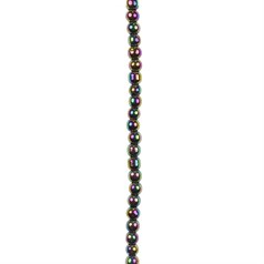 4mm Hematine Round Bead Rainbow Colour 40cm strand
