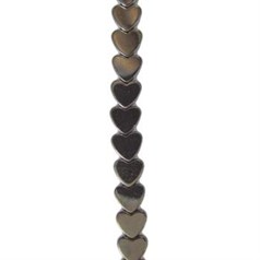 8mm Heart Hematine 40cm shaped bead strand