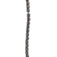 4mm Drum Hematine 40cm shaped bead strand