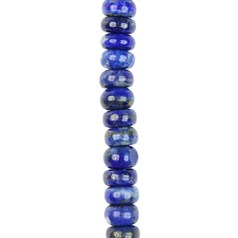 8mm Button shaped gemstone bead Lapis Lazuli 'A'  Quality 40cm strand