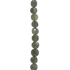 Coin shaped gemstone bead Labradorite (Indian) 40cm strand