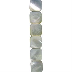 16mm Square shaped Mother of Pearl (MOP) shell bead  Black 40cm strand