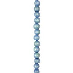 8mm Wood Bead String Blue with 3mm hole 40cm