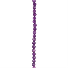 4mm Facet Round Dyed Jade Purple 40cm strand