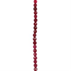 4mm Facet Round Dyed Jade Rubylite 40cm strand