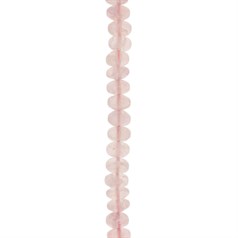 8mm Button shaped gemstone bead Rose Quartz 40cm strand