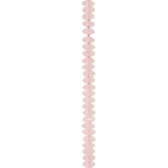 6mm Facet Button shaped gemstone bead Rose Quartz 'A'  Quality 40cm strand