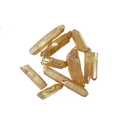 Electroplated Gold Crystal Bar Points 12mm - 35mm Top Side Drilled