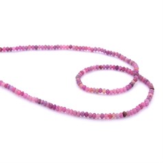 Ruby Faceted Rondelle 3x2mm Gemstone Beads 40cm