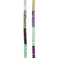 6mm Button shaped gemstone bead Rainbow Fluorite  'AA'  40cm strand