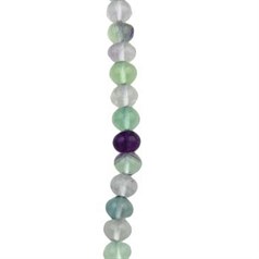 8mm Button shaped gemstone bead Rainbow Fluorite  'AA'  40cm strand
