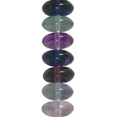 10mm Button shaped gemstone bead Rainbow Fluorite  'AA'  40cm strand
