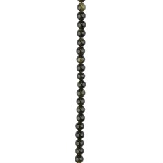 4mm Round gemstone bead Golden Obsidian 'A'  Quality  39.3cm strand