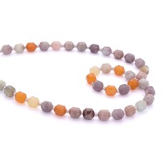 Mixed Gemstone 8mm Faceted Energy Column Bead 40cm Strand