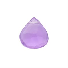 Faceted Briolette Hearts Amethyst Top Drilled