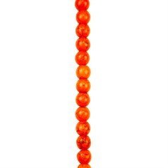 8mm Rainbow Howlite Round Beads Orange 15.5"