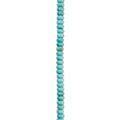 8mm Rainbow Howlite Rondelle Beads Turquoise 15.5"