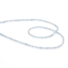 3mm Aquamarine Faceted Bicone Gemstone Beads 40cm Strand