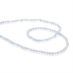 4mm Aquamarine Faceted Bicone Gemstone Beads 40cm Strand