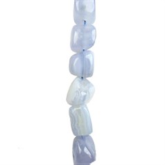 10x14mm Tumbled Gemstone Beads Blue Chalcedony 'A'  Quality 39cm