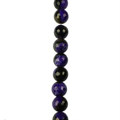 12mm Facet gemstone bead  Fire Agate Black & Purple (Dyed) 40cm strand