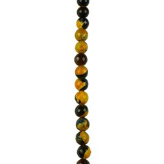 8mm Facet gemstone bead  Fire Agate Black & Orange (Dyed)  40cm strand