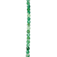 6mm Facet gemstone bead  Fire Agate Green (Dyed)  37cm strand