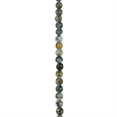 6mm Facet gemstone bead  Fire Agate Black & White Dragon Vein (Dyed) 40cm strand
