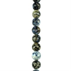 12mm Facet gemstone bead  Fire Agate Black & White Dragon Vein (Dyed)  40cm strand