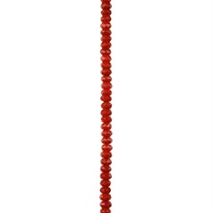 4mm Coral (Dyed Red) 'A' Quality Faceted Button 40cm Strand