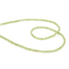 Peridot 2.5mm Faceted Cube Gemstone Beads 40cm Strand