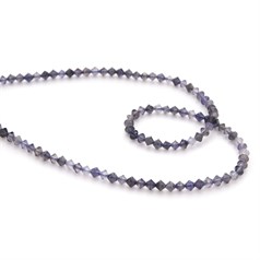 4mm Iolite Faceted Bicone Gemstone Beads 40cm Strand